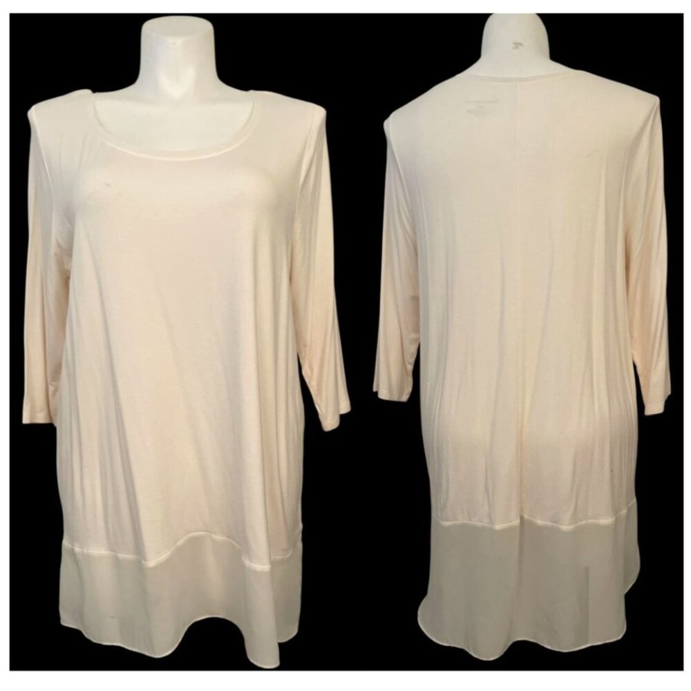 Lane Bryant PLUS Size 18/20 2X Lagenlook Chiffon Hem Blouse Long Tunic Top